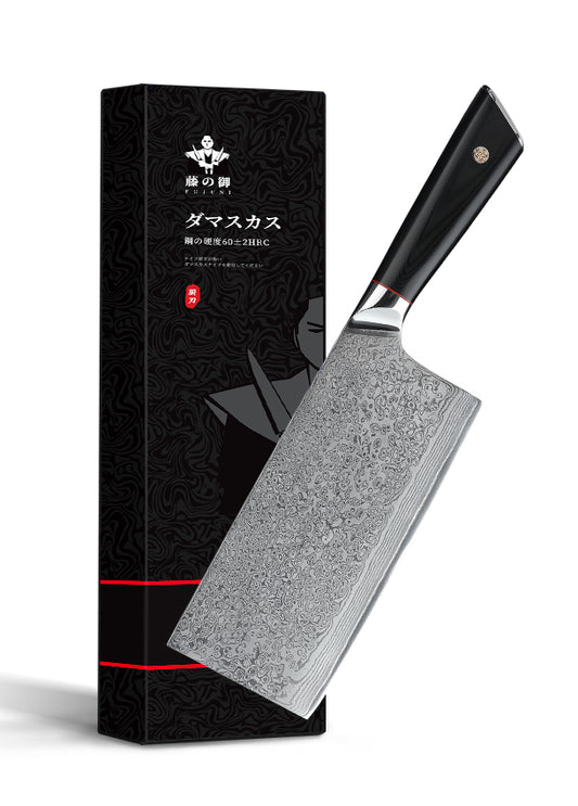 FUJUNI DF Series Damascus Steel 7" Cleaver Knife