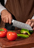 FUJUNI LF Series Damascus Steel 7"Santoku Knife