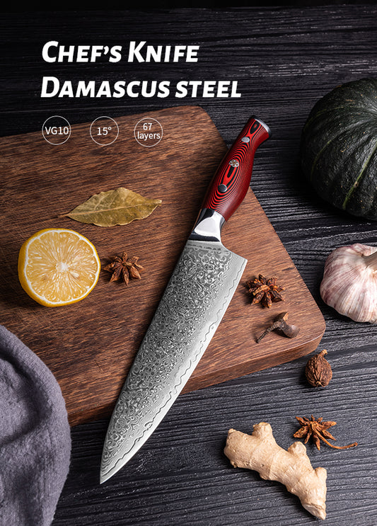 FUJUNI HF Series Damascus Steel 8" Chef's Knife