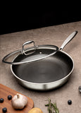 FUJUNI 12" Hybrid Non-stick Frying Pan With Lid