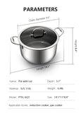 FUJUNI 6QT Hybrid Non-stick Cooking Pot With Lid