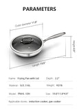FUJUNI 10" Hybrid Non-stick Frying Pan With Lid
