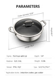 FUJUNI 7 QT Hybrid Non-stick Cooking Pot With Lid