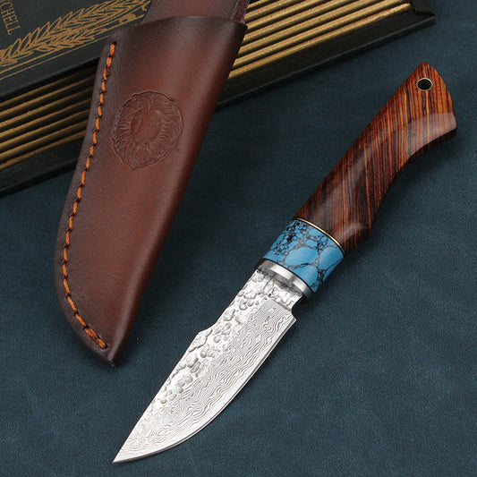 VG-10 Damascus steel outdoor knife cocobolo handle collection handmade knife camping camping self-defense knife