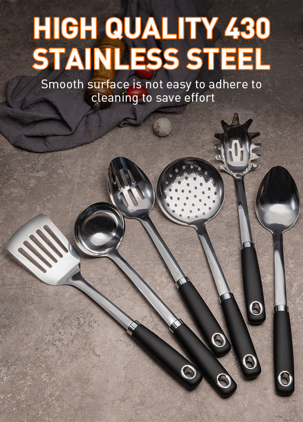 Stainless Steel Prep & Serve Kitchen Tool 6pc Set