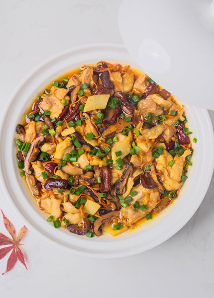 Steamed Chicken With Mushrooms